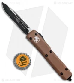 Microtech Ultratech S/E OTF Automatic Knife Tan CC (3.4" Black) 121-1TA -Blade HQ Shop Microtech Ultratech SE OTF Auto Tan CC Black 121 1TA BHQ 50461 jr bottlecap 1