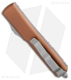 Microtech Ultratech S/E OTF Automatic Tan CC (3.4" Apocalyptic) 121-10APTA -Blade HQ Shop Microtech Ultratech SE OTF Automatic Tan CC 3.4 Apocalyptic 121 10APTA BHQ 51580 LS Side