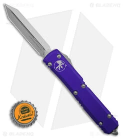 Microtech Ultratech Spartan OTF Automatic Knife Purple (3.4" Stonewash) -Blade HQ Shop Microtech Ultratech Spartan OTF AK Purple 3in SW BHQ 175689 td size