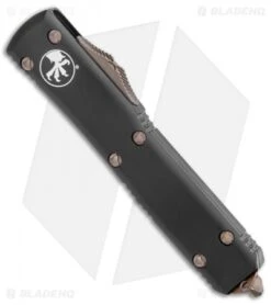 Microtech Ultratech Tanto OTF Automatic Knife Black (3.4" Bronze Apoc Serr) -Blade HQ Shop Microtech Ultratech TE Bronze Apocalyptic Part Serr 123 14AP BHQ 135896 jr spine