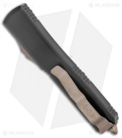 Microtech Ultratech Tanto OTF Automatic Knife Black (3.4" Bronze Apocalyptic) -Blade HQ Shop Microtech Ultratech TE OTF Auto CC Black Bronze Apocalyptic 123 13AP BHQ 135894 jr side