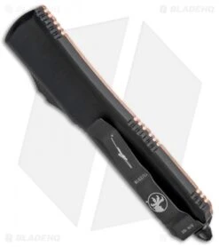 Microtech Copper Top Ultratech T/E OTF Automatic Knife (3.4" Black) -Blade HQ Shop Microtech Ultratech TE OTF Auto Copper Top Black 123 1 CP BHQ 91666 jr side