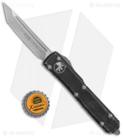 Microtech S/E OTF Tanto Automatic Knife Distressed Black (3.4" Apocalyptic) -Blade HQ Shop Microtech Ultratech TE OTF Auto Distressed Black Tanto SW 123 10DBK BHQ 134036 jr bottlecap