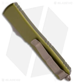 Microtech Ultratech T/E OTF Automatic Knife OD Green (3.4" Bronze Apocalyptic) -Blade HQ Shop Microtech Ultratech TE OTF Auto OD Green Bronze Apocalyptic Tanto BHQ 178253 jr side