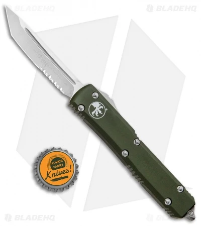 Microtech Ultratech T/E OTF Automatic Knife OD Green CC (3.4" Satin Serr) 6 Microtech Ultratech T/E OTF Automatic Knife OD Green CC (3.4" Satin Serr) - Image 4