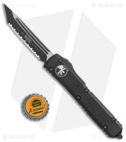 Microtech Ultratech T/E OTF Automatic Knife Tactical CC (3.4" Black Full Serr) -Blade HQ Shop Microtech Ultratech TE OTF Auto Tactical CC Black Full Serr BHQ 67337 jr bottlecap