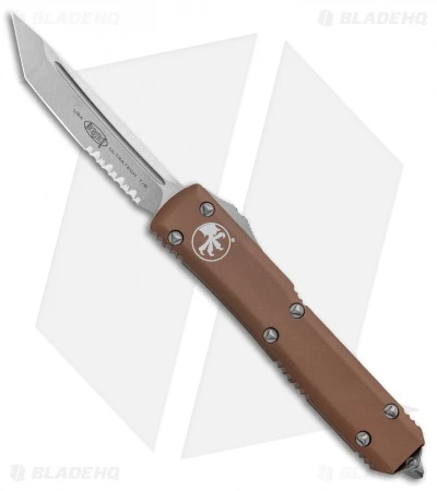 Microtech Ultratech T/E OTF Automatic Knife Tan CC (3.4" Stonewash Serr) 3 Microtech Ultratech T/E OTF Automatic Knife Tan CC (3.4" Stonewash Serr)