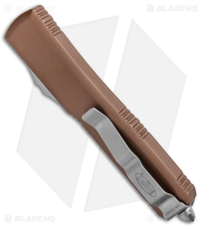 Microtech Ultratech T/E OTF Automatic Knife Tan CC (3.4" Stonewash Serr) 5 Microtech Ultratech T/E OTF Automatic Knife Tan CC (3.4" Stonewash Serr) - Image 3