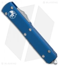 Microtech Ultratech T/E OTF Automatic Knife Blue CC (3.4" Satin) 8 Microtech Ultratech T/E OTF Automatic Knife Blue CC (3.4" Satin) -Blade HQ Shop Microtech Ultratech TE blue cc satin BHQ 24049 er spine