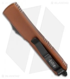 Microtech Ultratech Tanto T/E OTF Automatic Knife Tan CC (3.4" Black) 123-1TA -Blade HQ Shop Microtech Ultratech Tanto T E OTF Automatic Knife Tan CC 3.4 Black 123 1TA BHQ 50463 LS Side
