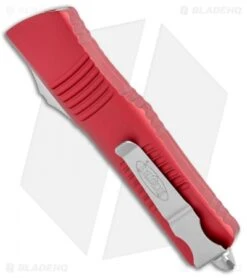 Microtech Combat Troodon D/E OTF Automatic Knife Red (3.8" Stonewash) 142-10RD -Blade HQ Shop Microtech combat Troodon DE OTF Auto Red SW 142 10RD BHQ 1908 jr side