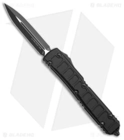 Microtech Ultratech II OTF Knife D/E Step Side Black Aluminum (3.4" Black)