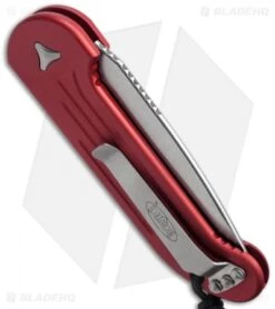 Microtech LUDT Automatic Knife Red (3.4" Stonewash) 135-10RD -Blade HQ Shop microtech 135 10rd side cm