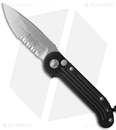 Microtech LUDT Automatic Knife Black (3.4" Stonewash Serr) 135-11 3 Microtech LUDT Automatic Knife Black (3.4" Stonewash Serr) 135-11