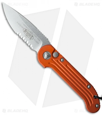 Microtech LUDT Automatic Knife Orange (3.4" Stonewash Serr) 135-11OR 3 Microtech LUDT Automatic Knife Orange (3.4" Stonewash Serr) 135-11OR