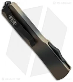 Microtech UTX-70 Tanto OTF Automatic Knife (2.4" Tan Camo Full Serr) 149-3UC -Blade HQ Shop microtech 148 2tc side cm