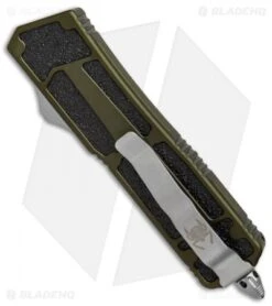 Microtech QD Scarab T/E OTF Automatic Knife OD Green (3.5" Stonewash) 179-10OD -Blade HQ Shop microtech QD scarab se od green 178 7OD BHQ 37450 er side