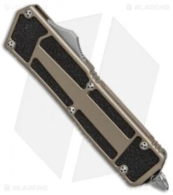 Microtech QD Scarab S/E OTF Automatic Knife Tan (3.5" Satin) 178-4TA -Blade HQ Shop microtech QD scarab se tan 178 10TA BHQ 37449 er spine