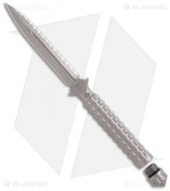 Microtech A.D.O. Tanto Knife T/E Fixed Blade (4.5" Bead Blast Full Serr) 117-9 -Blade HQ Shop microtech ado bead blast full serr 115 9 open