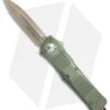 Microtech Combat Troodon D/E OTF Knife OD Green (3.8" Bronze) 142-13OD -Blade HQ Shop microtech combat troodon DE OD green bronze 142 13OD BHQ 50396 er