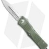 Microtech Combat Troodon D/E OTF Knife OD Green (3.8" Satin Serr) 142-5OD -Blade HQ Shop microtech combat troodon DE OD green satin serr 142 5OD BHQ 50394 er