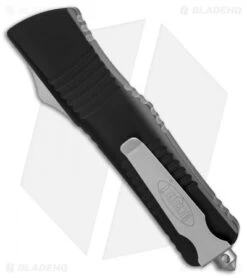 Microtech Combat Troodon Tanto Automatic OTF Knife (3.8" Stonewash Serr) 144-11 -Blade HQ Shop microtech combat troodon tanto sw 144 11 BHQ 7764 er side