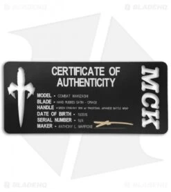 Marfione Custom Combat Wakizashi Green Rayskin (15.5" Hand Satin D2) 11 Marfione Custom Combat Wakizashi Green Rayskin (15.5" Hand Satin D2) -Blade HQ Shop microtech combat wakizashi green cert cm