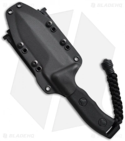 Microtech Black Crosshair Fixed Double Edge Knife (5" Full Serr) 101-3BL 4 Microtech Black Crosshair Fixed Double Edge Knife (5" Full Serr) 101-3BL - Image 2