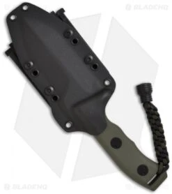 Microtech Green Crosshair Fixed Double Edge Knife (5" Full Serr) 101-3GR -Blade HQ Shop microtech crosshair green full serr 101 3gr sheath