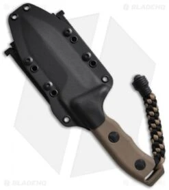 Microtech Crosshair D/E Fixed Blade Knife (5" Tan Serr) 101-2TA -Blade HQ Shop microtech crosshair tan 101 1ta sheath 1