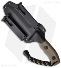 Microtech Crosshair Knife Tan Fixed Double Edge Blade (5" Tan) 101-1TA -Blade HQ Shop microtech crosshair tan 101 1ta sheath back 2