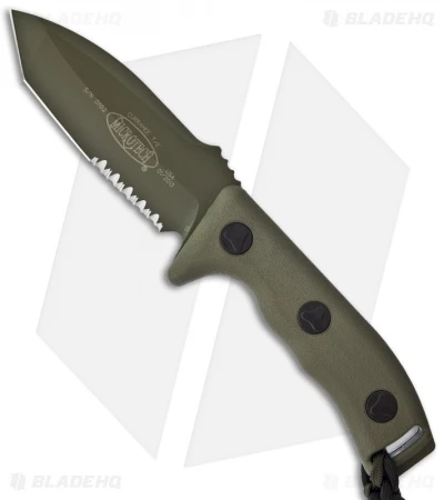 Microtech Currahee Tanto Knife Fixed Blade (4.5" OD Green Serr) 103-2GR 3 Microtech Currahee Tanto Knife Fixed Blade (4.5" OD Green Serr) 103-2GR