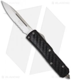 Microtech Daytona D/A OTF Knife W/ Carbon Fiber (3.25" Satin Serr) 124-5