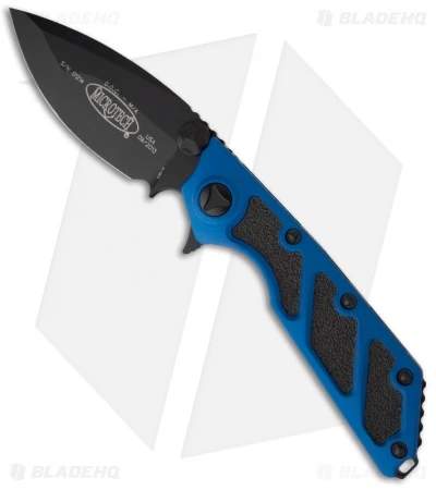 Microtech DOC Flipper Knife Blue Aluminum (3.75" Black) 153-1BL 3 Microtech DOC Flipper Knife Blue Aluminum (3.75" Black) 153-1BL