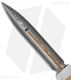 Marfione Custom Dragonslayer IV OTF Knife Stainless/Bamboo (Cowry-X Damascus) -Blade HQ Shop microtech dragonslayer iv damascus hara bamboo blade cm