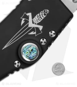 Giant Microtech Marfione Custom Halo V 3X OTF Knife Abalone (Brend Mirror) 2010 -Blade HQ Shop microtech giant halo 2 close up cm