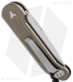 Microtech LUDT Automatic Knife Tan (3.4" Stonewash Serr) 135-11TA 7 Microtech LUDT Automatic Knife Tan (3.4" Stonewash Serr) 135-11TA -Blade HQ Shop microtech ludt 135 11ta side cm