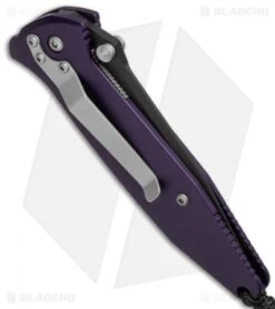Microtech Mini Socom Manual Knife Purple Aluminum (3.25" Black) 12/1998 -Blade HQ Shop microtech mini socom manual purple 12 1998 side cm