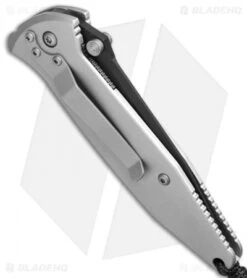 Microtech Mini Socom Manual Knife Silver Aluminum (3.25" Black) 12/1998 -Blade HQ Shop microtech mini socom manual silver 12 1998 side cm