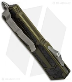 Marfione Custom Scarab Dagger OTF Automatic Knife OD Green (3.5" Mirror Polish) -Blade HQ Shop microtech scarab double edge mirror cm side