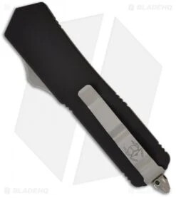 Microtech Scarab Executive OTF D/E Dagger Knife (Black SER) 109-2 -Blade HQ Shop microtech scarab executive black 109 1 back 2