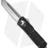Microtech Scarab Executive OTF Knife Tanto (3.5" Stonewash Full Serr) 108-12 1 Microtech Scarab Executive OTF Knife Tanto (3.5" Stonewash Full Serr) 108-12 -Blade HQ Shop microtech scarab te stonewash full serr 108 12