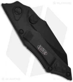 Microtech Tactical Select Fire Dual Action Automatic Knife (3.5" Serr) 128-2T -Blade HQ Shop microtech select fire da black tactical serr 128 2t back