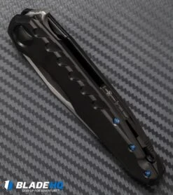 Marfione Custom Knives Sigil Flipper Knife DLC Titanium (3.5" Hand Satin) -Blade HQ Shop microtech sigil dlc ti blue hw bottom cm