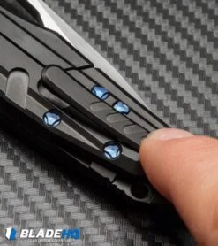 Marfione Custom Knives Sigil Flipper Knife DLC Titanium (3.5" Hand Satin) -Blade HQ Shop microtech sigil dlc ti blue hw clip cm