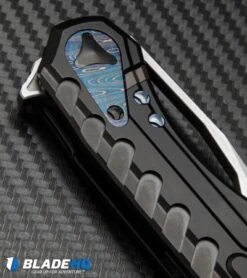 Marfione Custom Knives Sigil Flipper Knife DLC Titanium (3.5" Hand Satin) -Blade HQ Shop microtech sigil dlc ti blue hw inlay cm