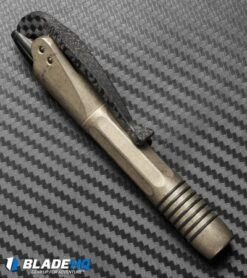 Marfione Custom Microtech Siphon II Bronzed Aluminum Pen + LSCF Lever -Blade HQ Shop microtech siphon II bronzed aluminum pen lscf cm