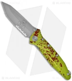 Microtech Socom Delta Zombie Green Tanto Knife (4" Bead Blast Serr) A163-8Z