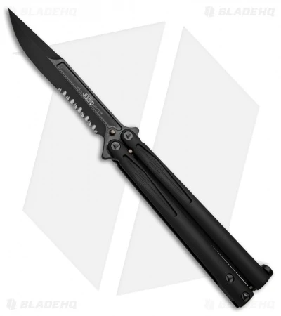 Microtech Tachyon III Balisong Butterfly Knife (4.5" Black Serr) 173-2 3 Microtech Tachyon III Balisong Butterfly Knife (4.5" Black Serr) 173-2
