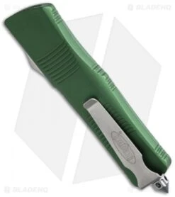 Microtech Troodon D/E OTF Automatic Knife Green (3" Satin) 138-4OD -Blade HQ Shop microtech troodon 138 4od side